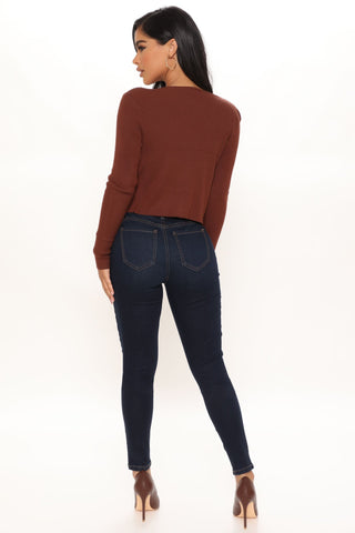 V Nice To Flex Game Skinny Jeans - Dark Blue Wash
