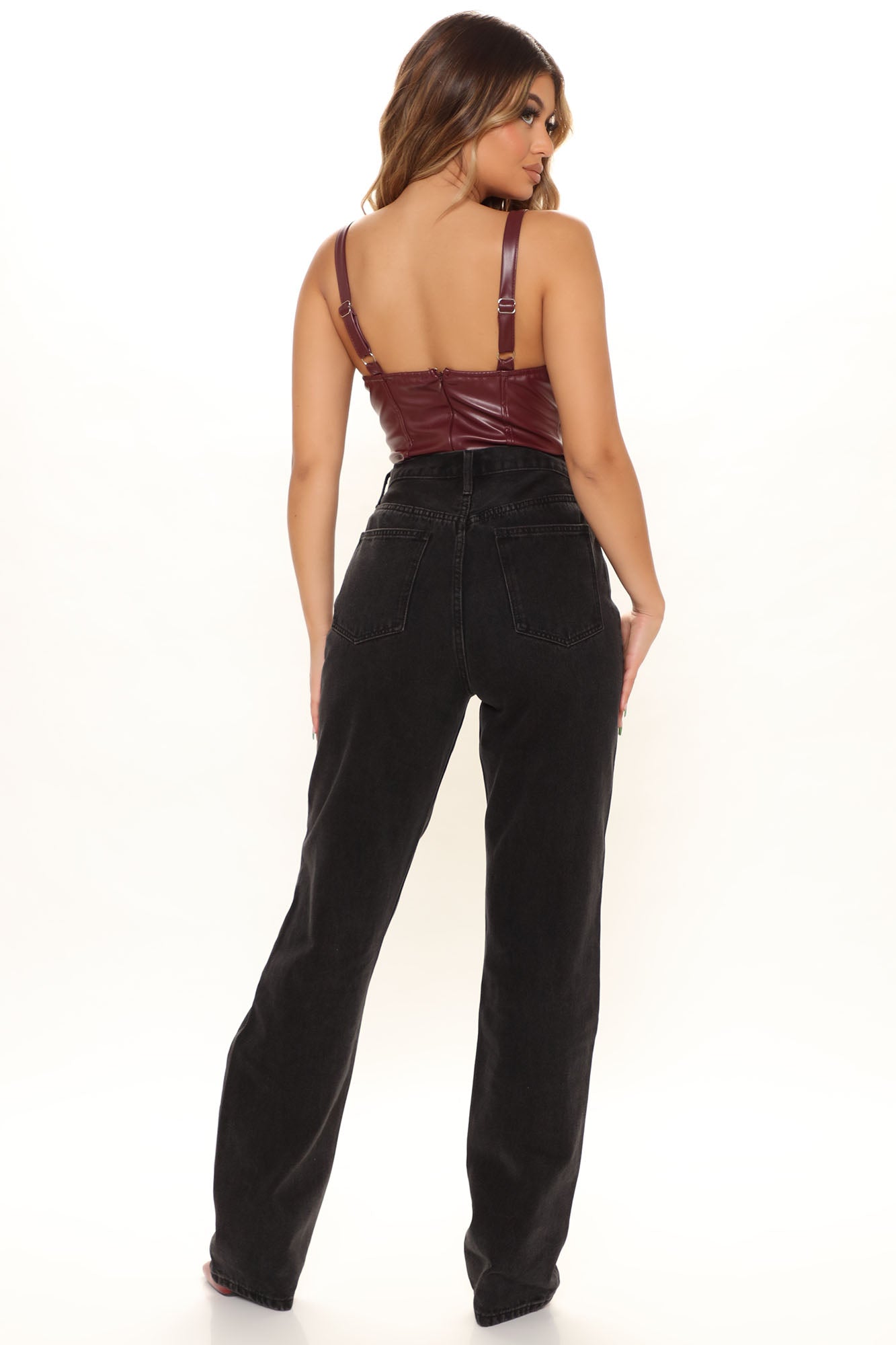 Tall Distressed Crossover Straight Leg Jeans - Black