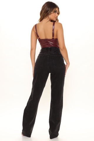 Tall Distressed Crossover Straight Leg Jeans - Black