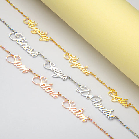 Three Names Concatenated Customized Necklace