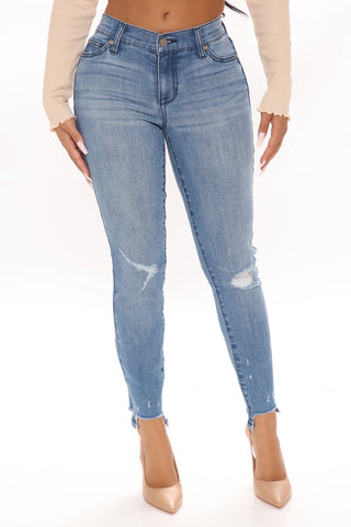 Your Turn Ankle Jeans - Medium Blue Wash