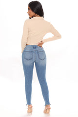Your Turn Ankle Jeans - Medium Blue Wash