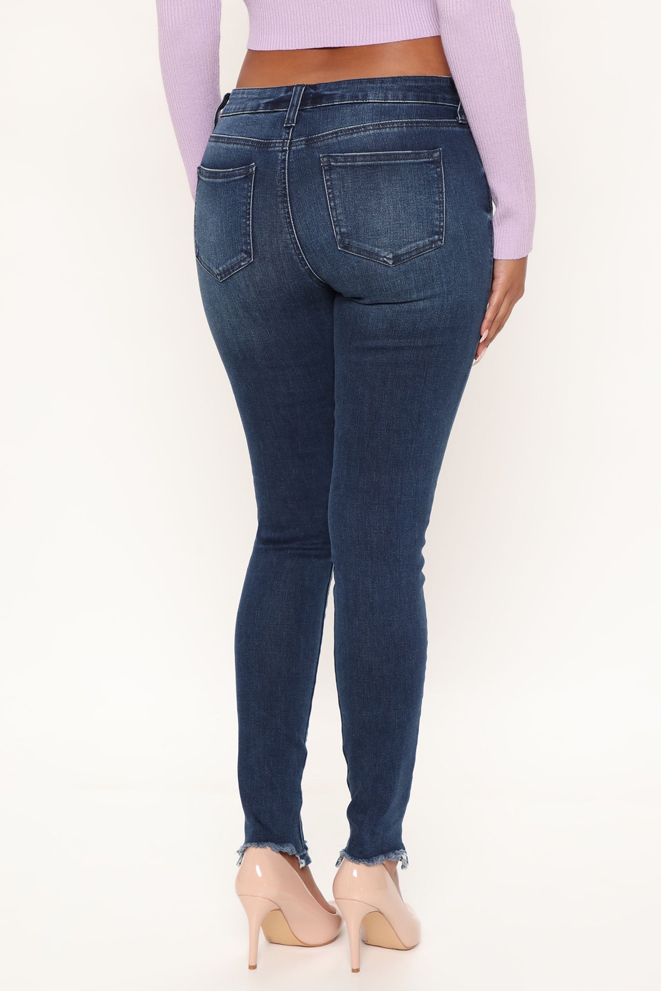 Tall Your Turn Distressed Jeans - Dark Denim