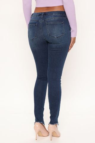 Tall Your Turn Distressed Jeans - Dark Denim