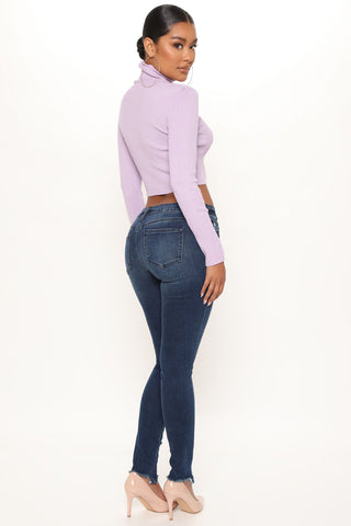 Tall Your Turn Distressed Jeans - Dark Denim