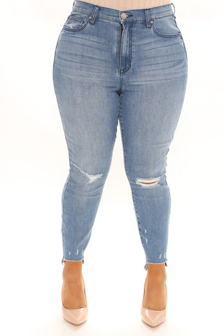 Your Turn Ankle Jeans - Medium Blue Wash