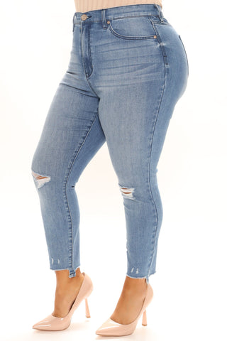 Your Turn Ankle Jeans - Medium Blue Wash