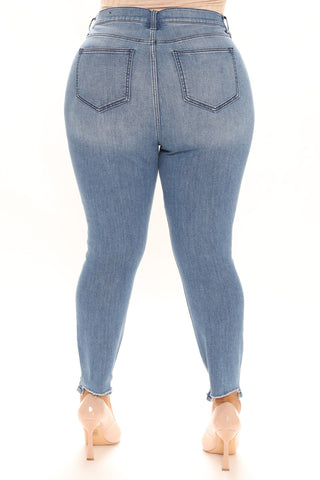 Your Turn Ankle Jeans - Medium Blue Wash