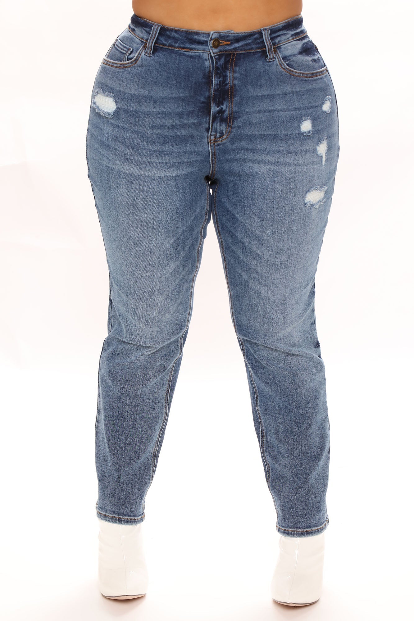 Still Got It Straight Leg Jeans - Medium Blue Wash