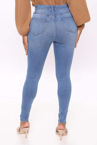 Stay Classic High Waist Skinny Jeans - Medium Blue Wash