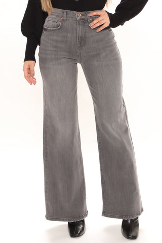 West Village Stretch Wide Leg Jeans - Grey