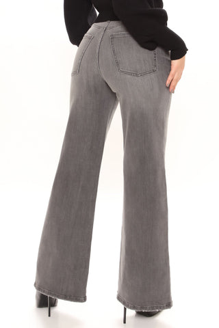 West Village Stretch Wide Leg Jeans - Grey