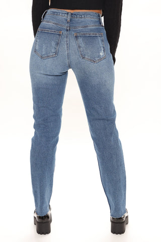 Jean boyfriend déchiré Survival of the Fittest - Délavage foncé