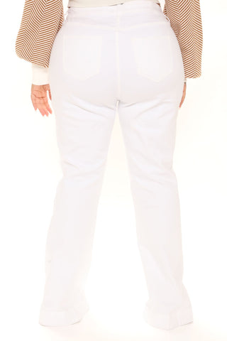 South Of France Flare Jeans - White