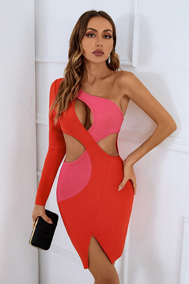 One Shoulder Cut Out Dress