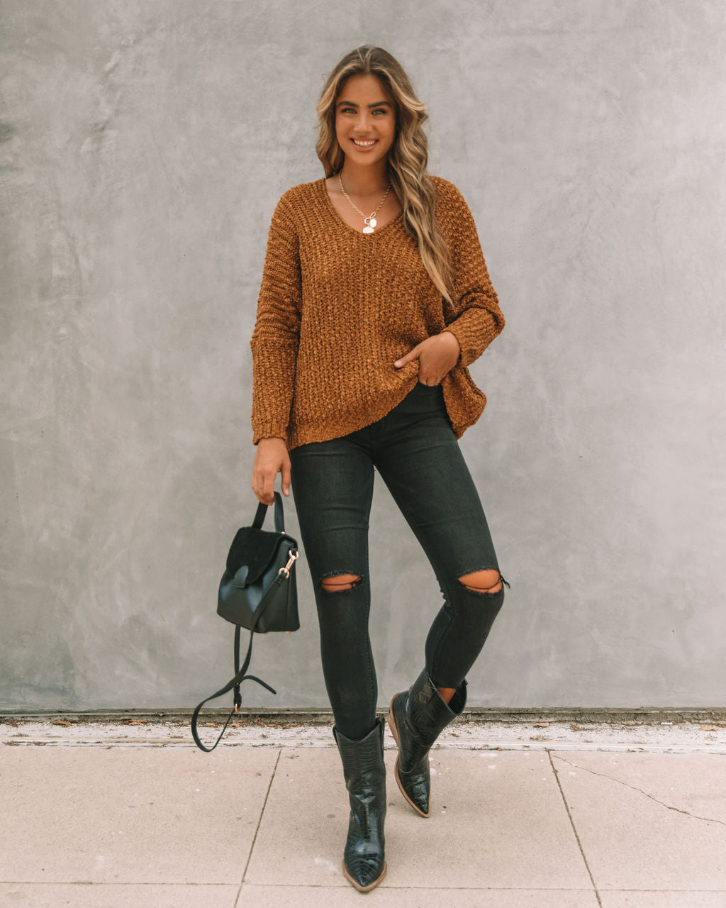 Warms My Soul Knit Sweater - Camel