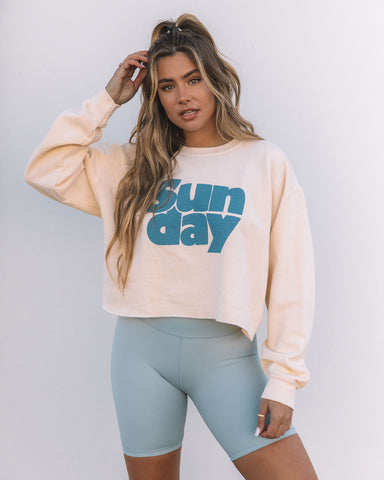 Kurzes Sweatshirt „Sunday“ aus Baumwollmischung 