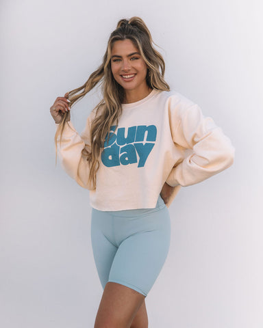 Kurzes Sweatshirt „Sunday“ aus Baumwollmischung 