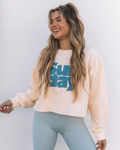 Sunday Cotton Blend Cropped Sweatshirt