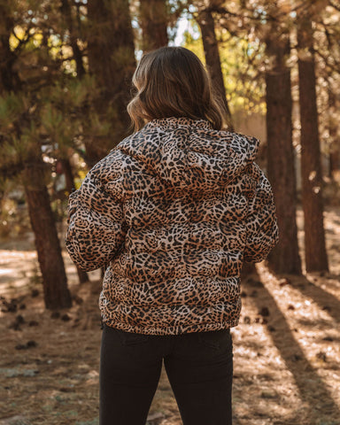 Whistler Pocketed Leopard Hooded Puffer Jacket