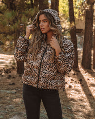 Whistler Pocketed Leopard Hooded Puffer Jacket