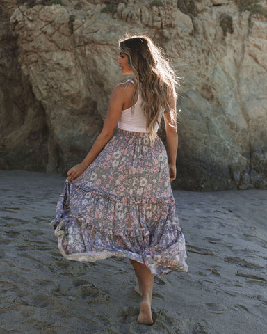 Stories We Tell Floral Tiered Maxi Skirt