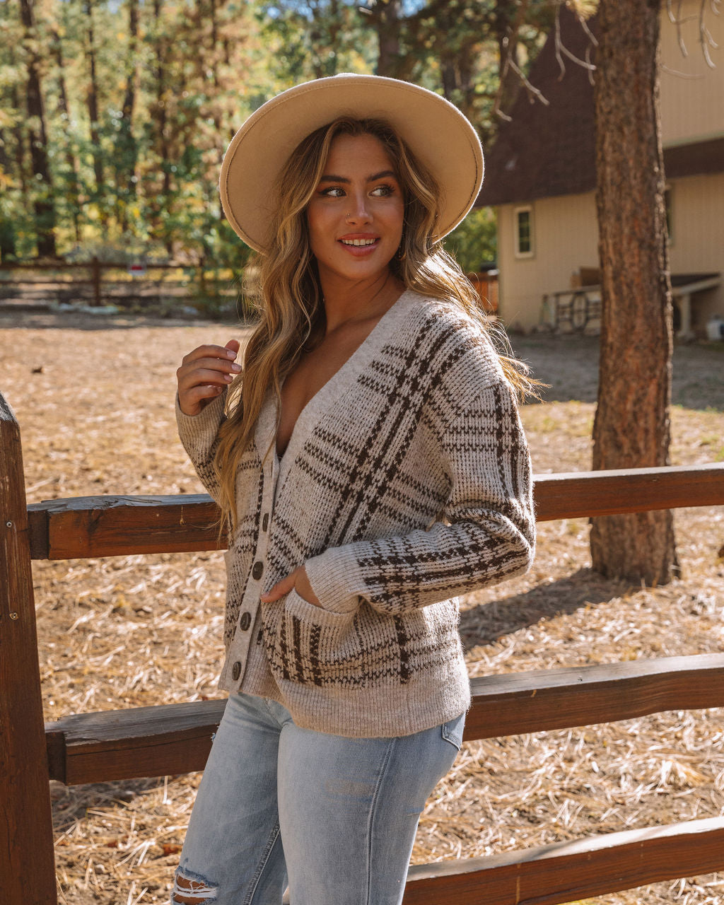Torrington Pocketed Plaid Button Front Cardigan