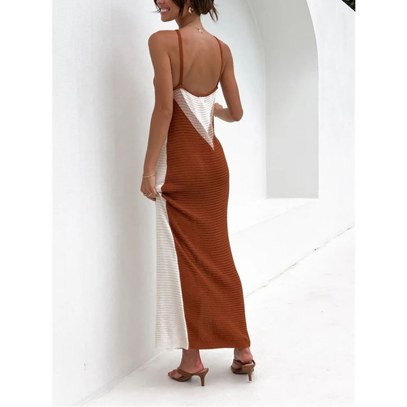 Backless Knit Beach Dress