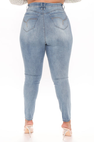 Some Type Of Way High Rise Jeans - Medium Blue Wash