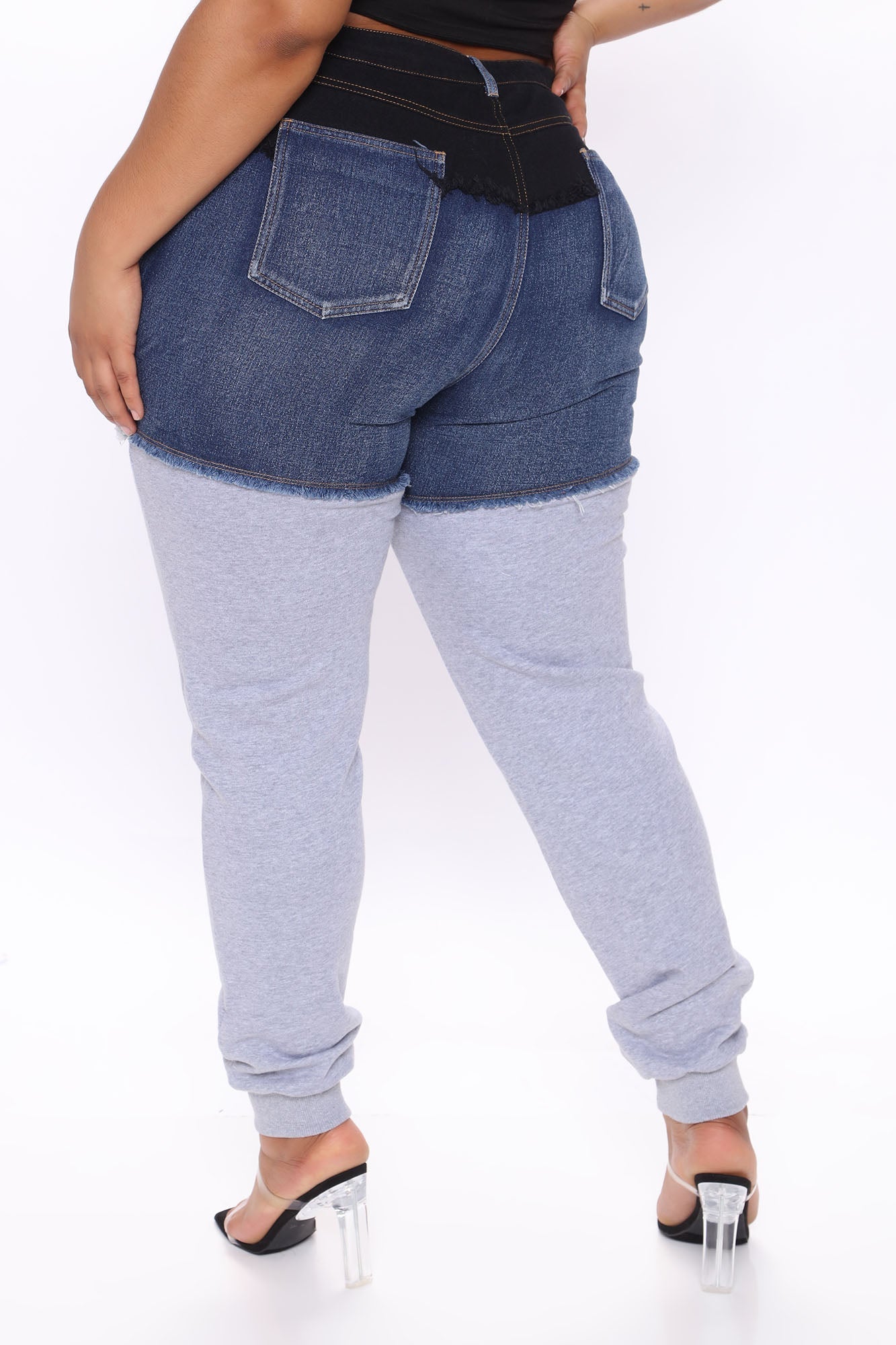 Tall Top Tier Denim Sweatpant Joggers - Blue/combo