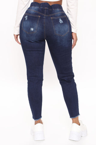 Somewhat The Same Jogger Jeans - Dark Wash