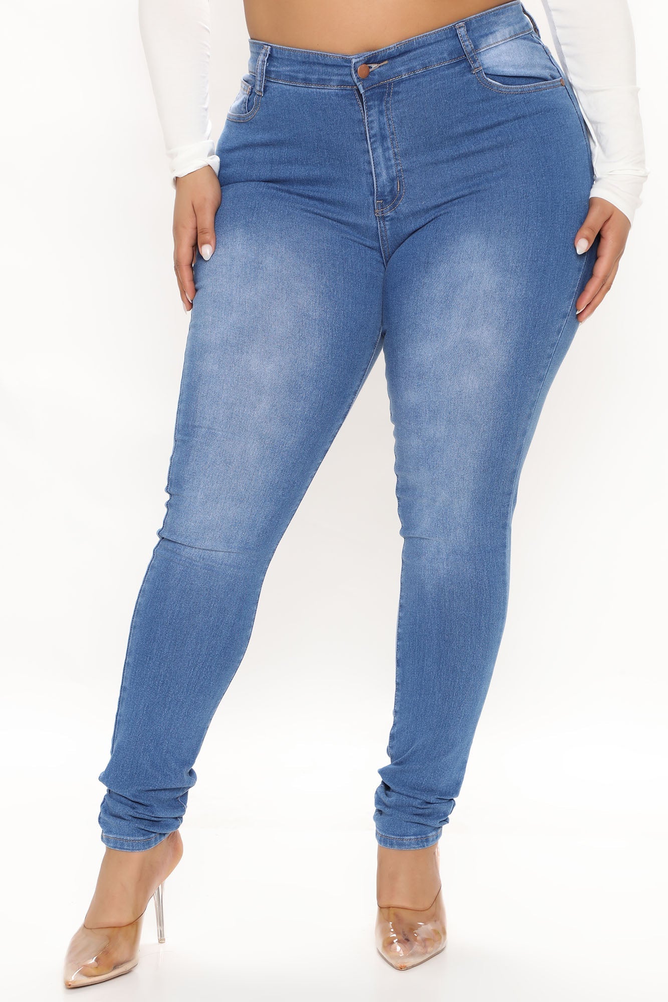 Tall All The Booty Ripped Skinny Jeans - Medium Blue Wash