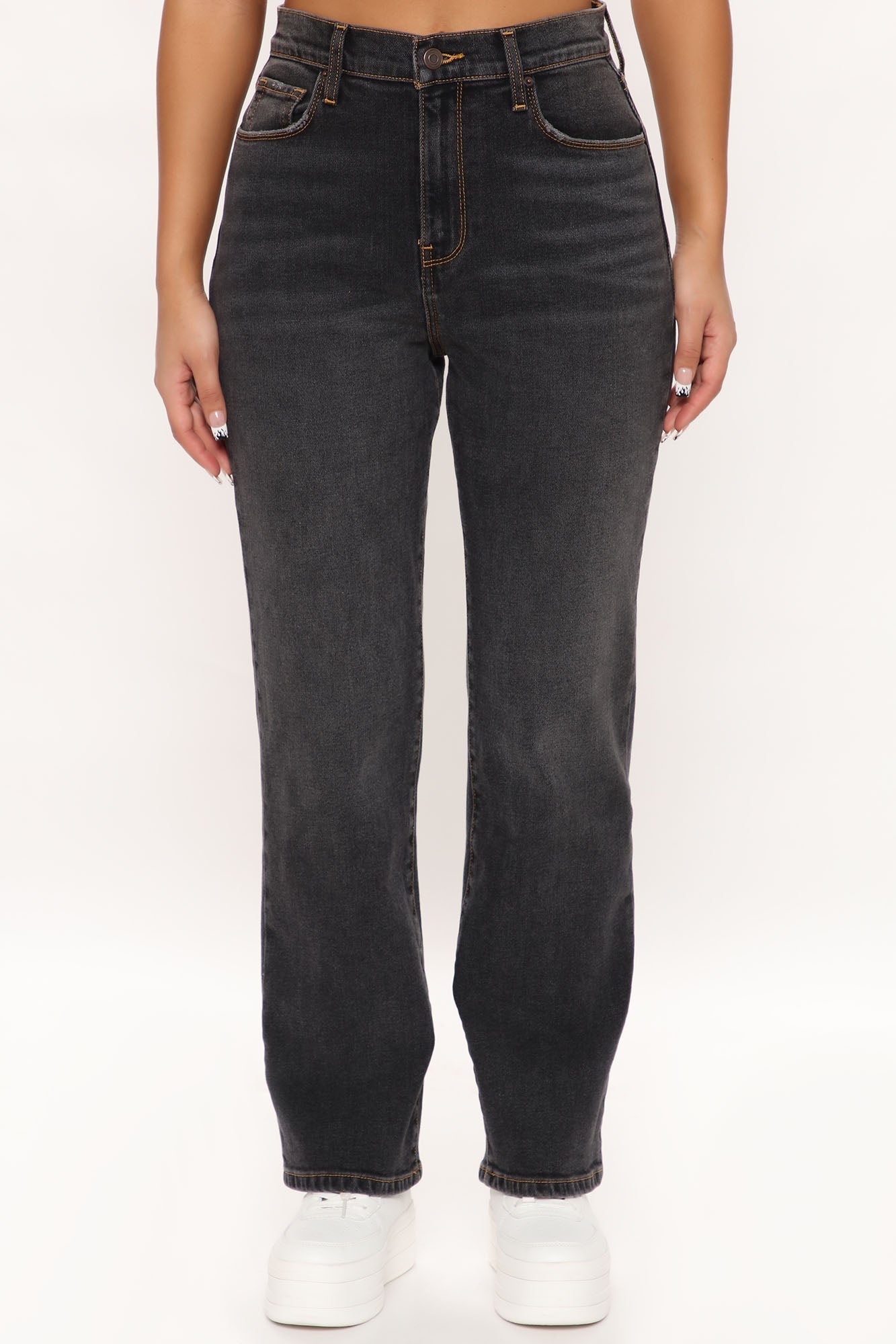 Valencia Vintage Stretch Straight Leg Jean - Black