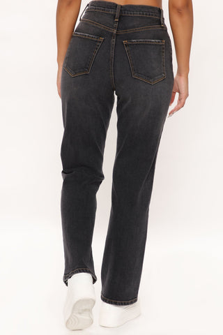 Valencia Vintage Stretch Straight Leg Jean - Black