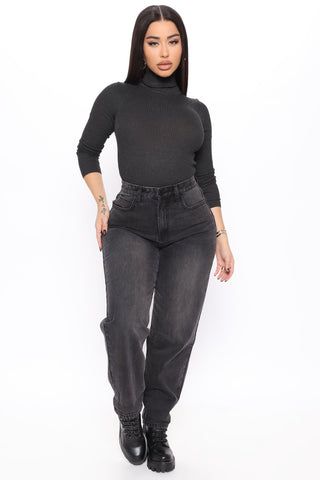 Up Up And Away Balloon Mom Jeans - Black