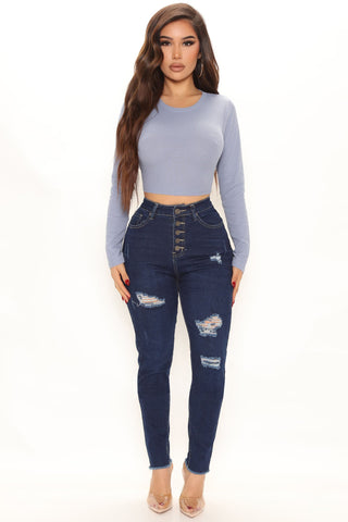 Tough Love Stretch Skinny Jeans - Dark Wash