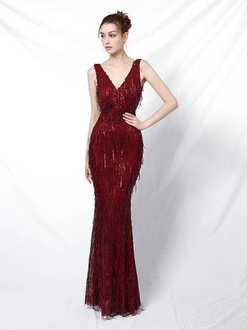 Tassel Beaded banquet elegant evening dress