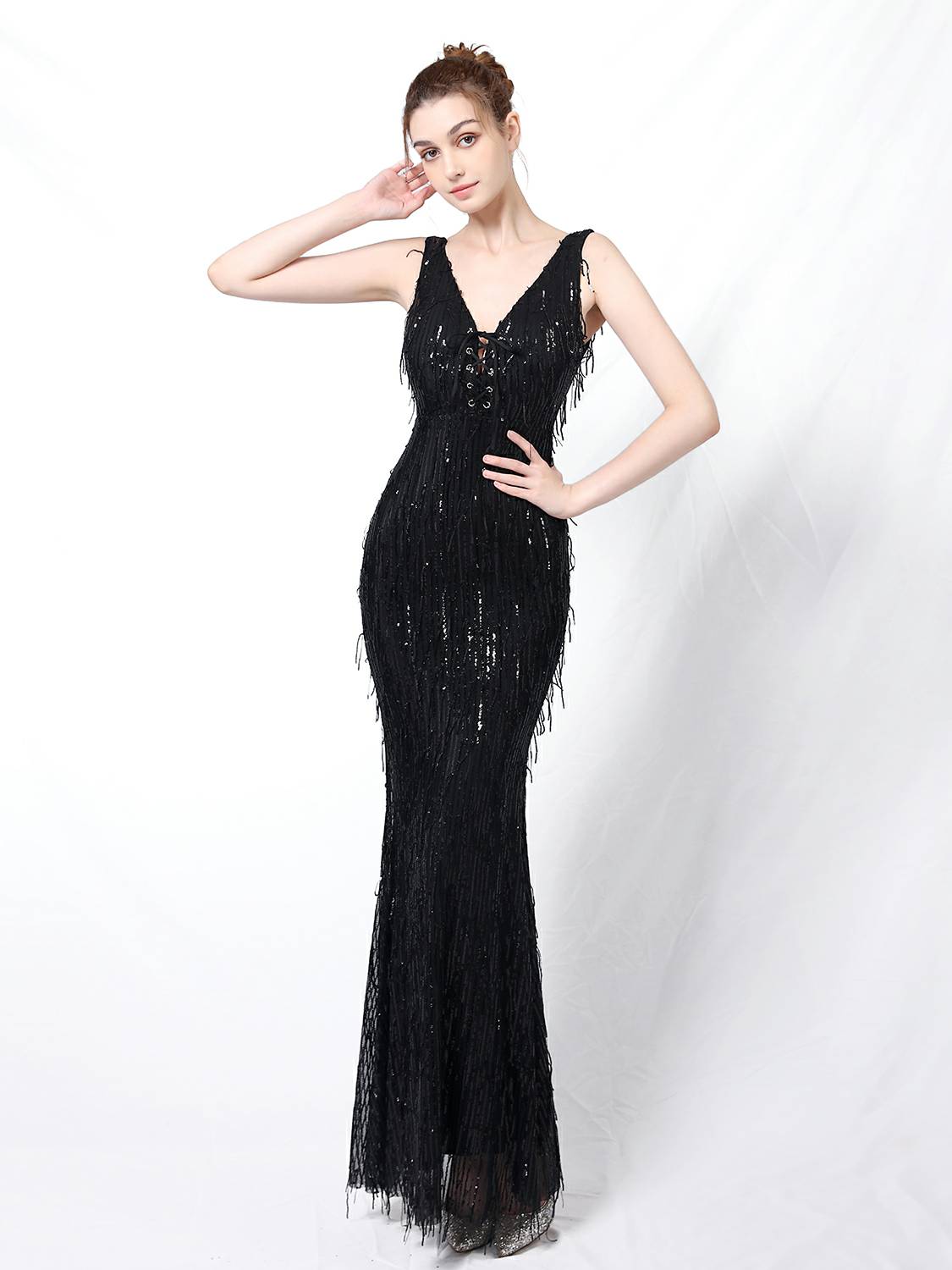 Tassel Beaded banquet elegant evening dress