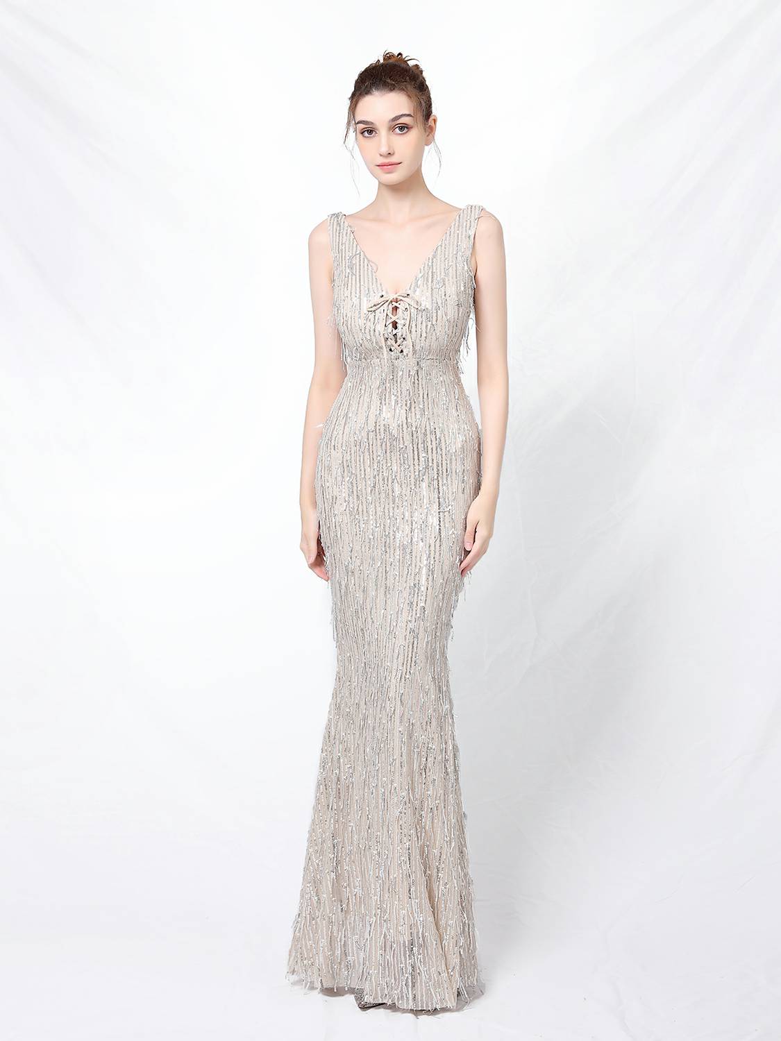 Tassel Beaded banquet elegant evening dress