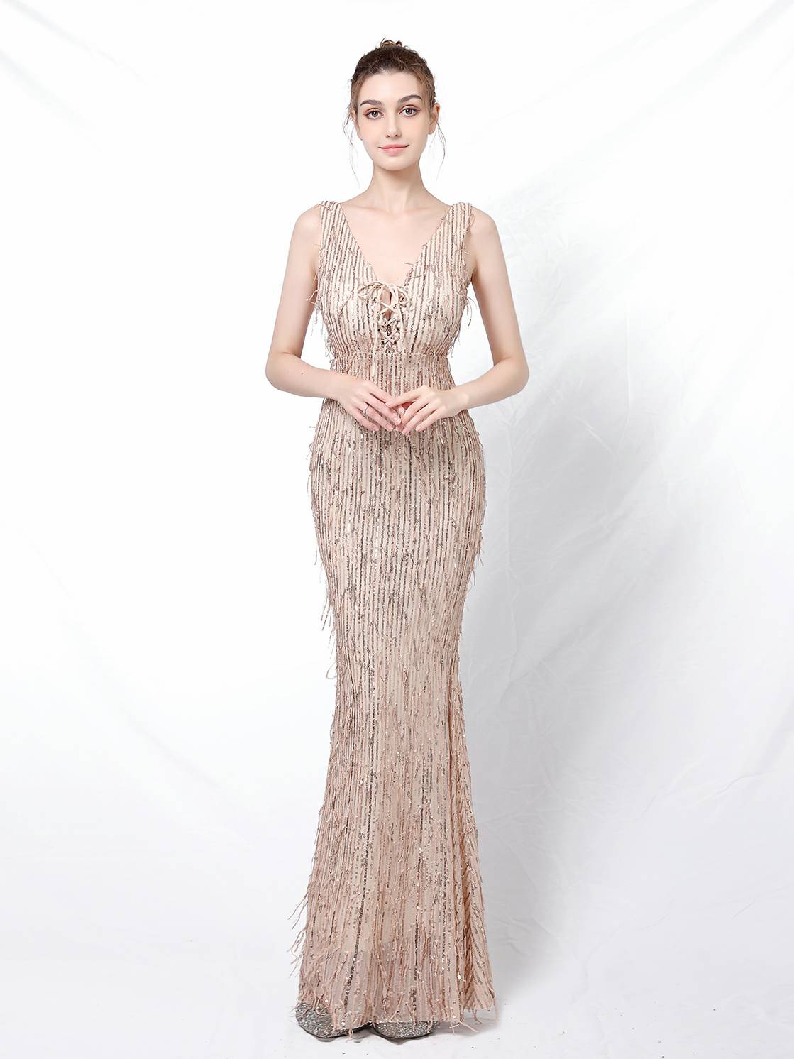 Tassel Beaded banquet elegant evening dress