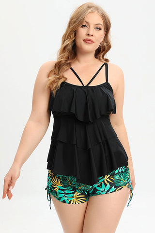 (L-5XL) Tankini-Badeanzug in Übergröße