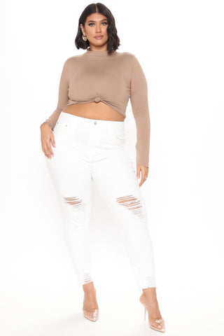 Sunny Days Ahead Distressed Skinny Jeans - White