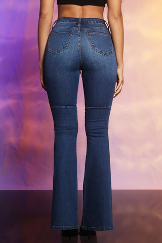 Tall Tongue Twister Super Flare Leg Jeans - Dark Wash