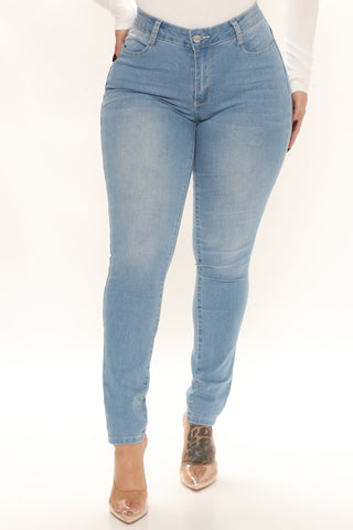 Wife Her Up Stretch Skinny Jeans - Medium Blue Wash