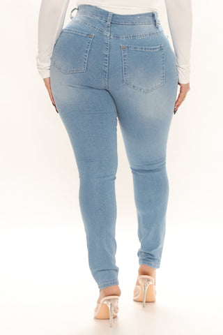 Wife Her Up Stretch Skinny Jeans - Medium Blue Wash