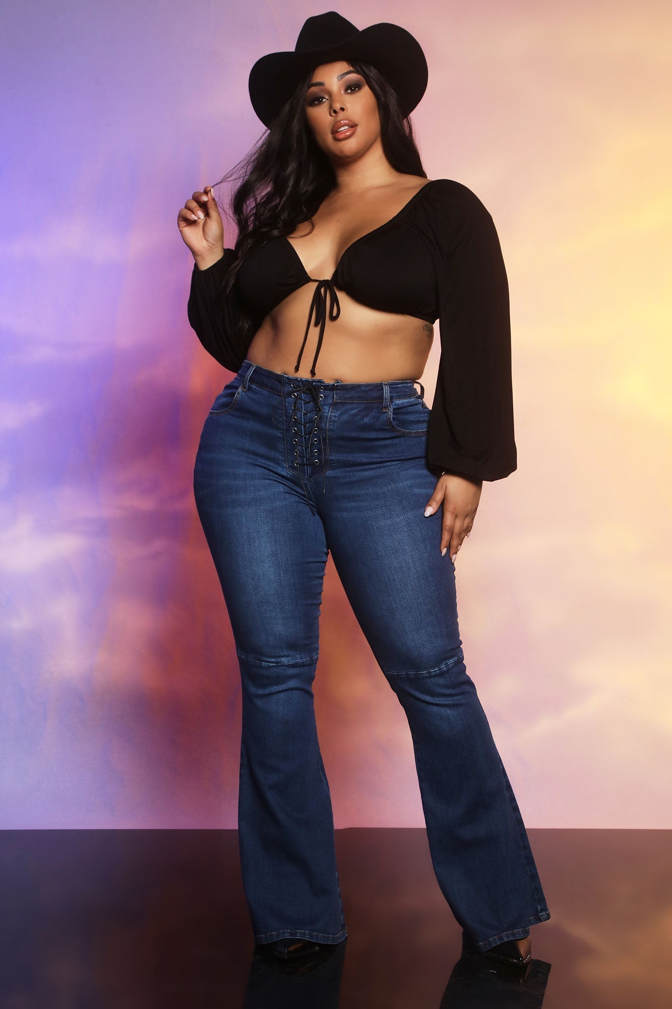 Tall Tongue Twister Super Flare Leg Jeans - Dark Wash