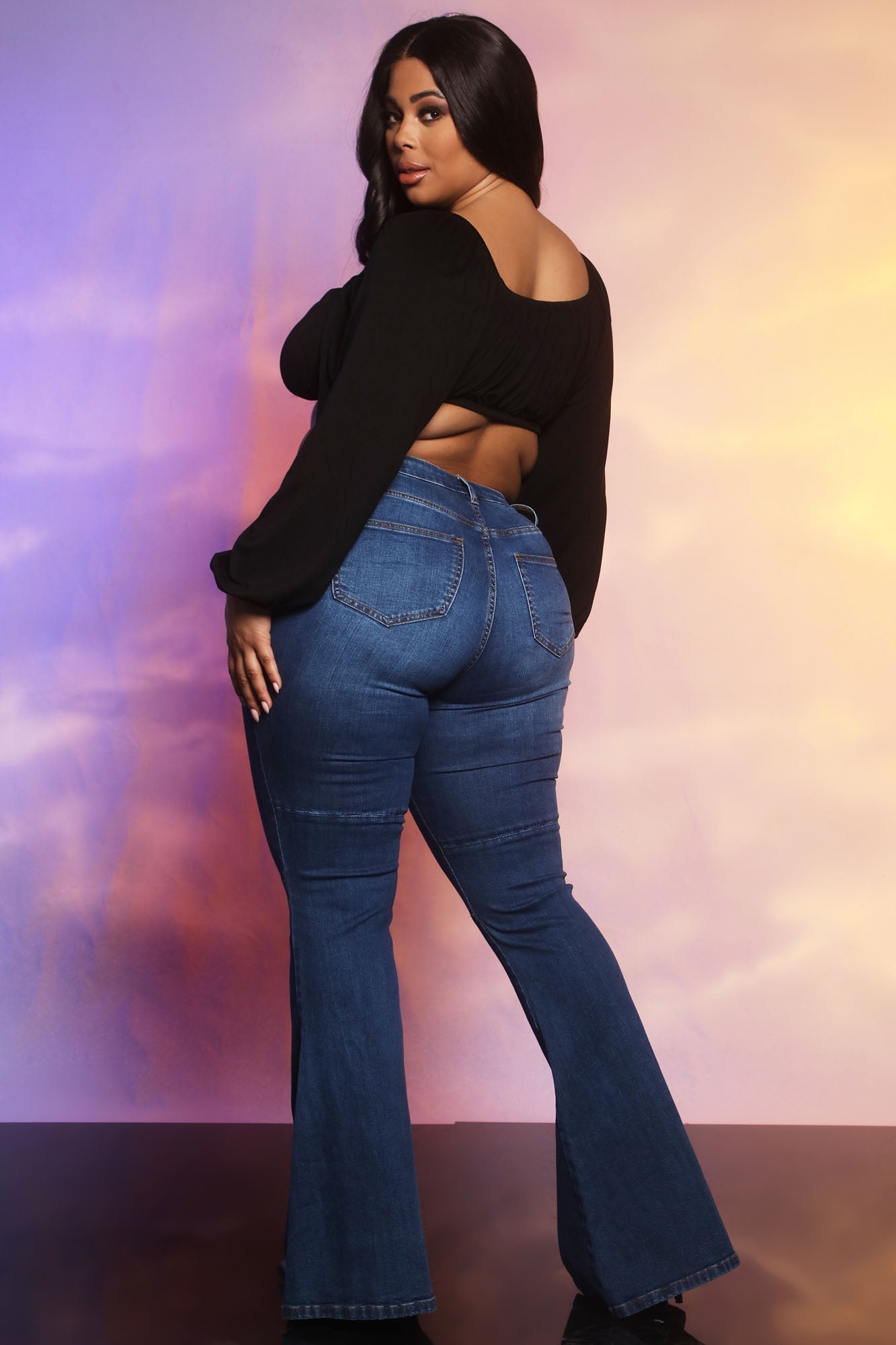 Tall Tongue Twister Super Flare Leg Jeans - Dark Wash