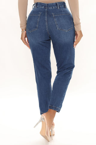 Talk All Night Jogger Jeans - Medium Blue Wash