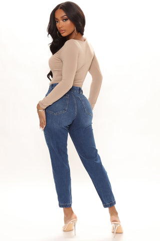 Talk All Night Jogger Jeans - Medium Blue Wash
