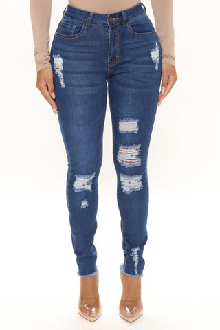 Trendsetter Stretch Skinny Jeans - Medium Blue Wash